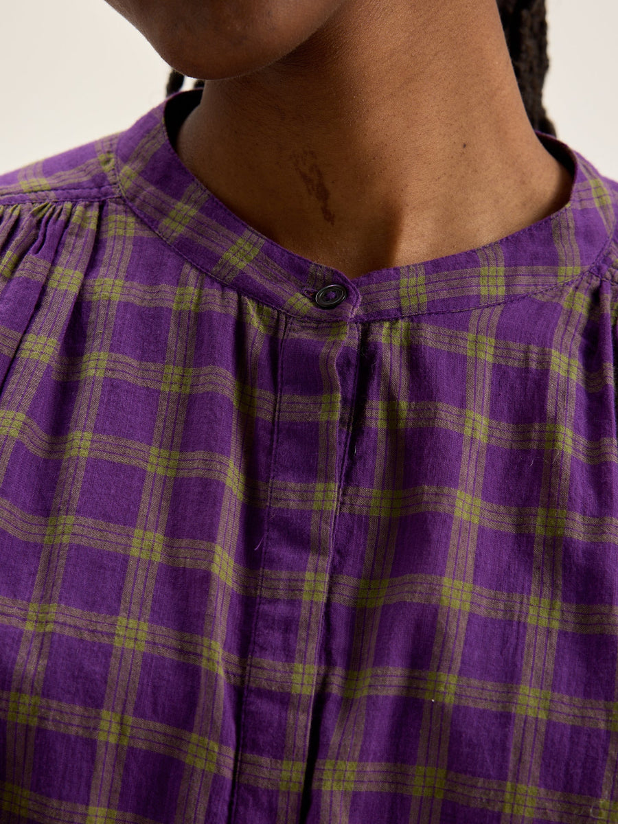 BELLEROSE INK BLOUSE IN PURPLE CHECK