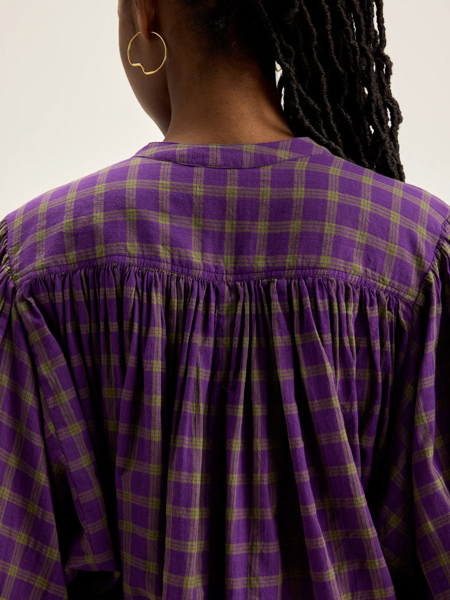 BELLEROSE INK BLOUSE IN PURPLE CHECK