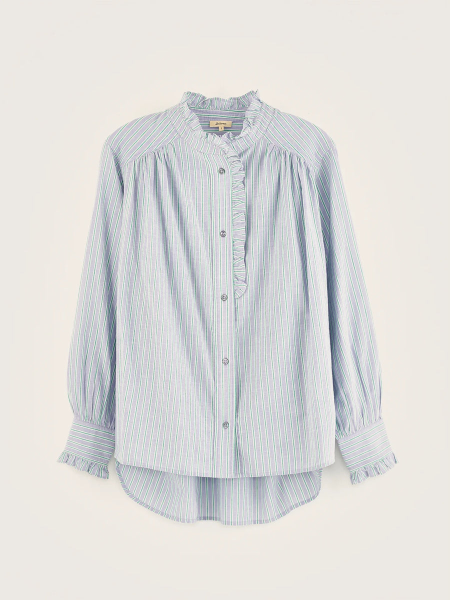 BELLEROSE CLAUDIA BLOUSE IN BLUE/GREEN STRIPE