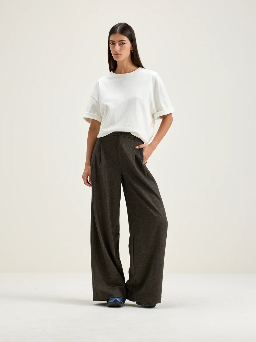 BELLEROSE VOLKERT TROUSERS IN DARK BROWN/EBONY