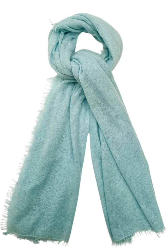 SIAN JACOBS EIGHTY CASHMERE SCARF IN PALE BLUE
