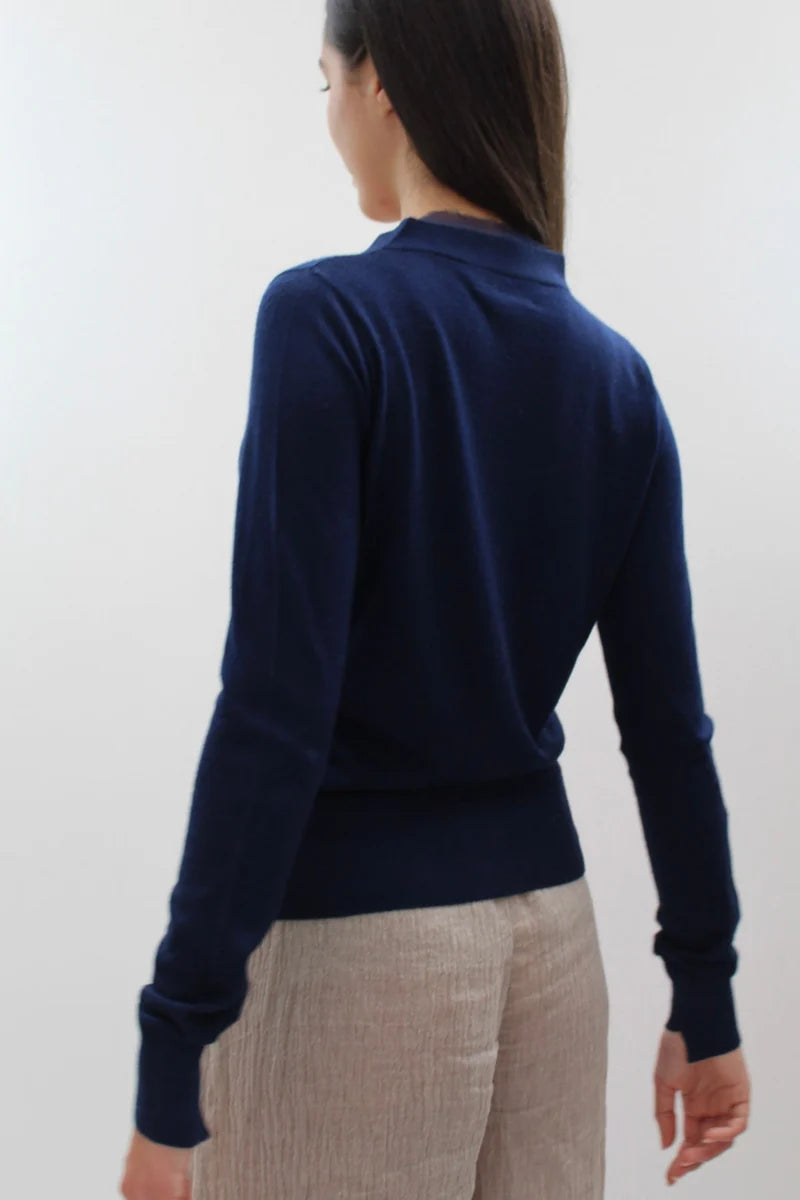 SIAN JACOBS MOBY CARDIGAN IN DARK NAVY