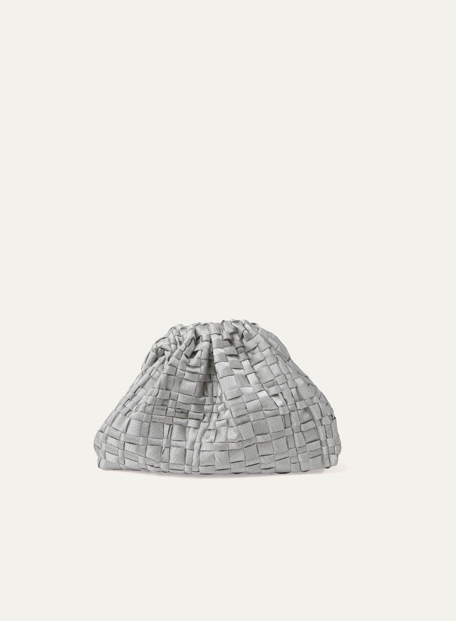 MARIA LA ROSA MINI GAME BAG IN SATIN SILVER