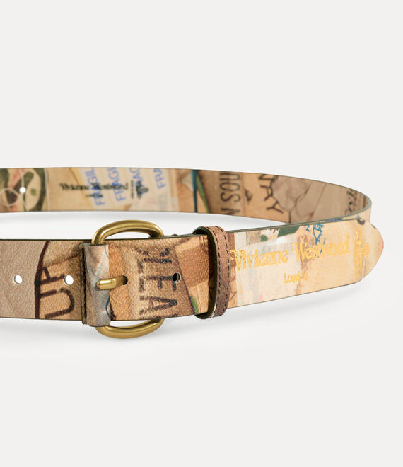 VIVIENNE WESTWOOD ROLLER BUCKLET BELT IN RUBBISH PRINT