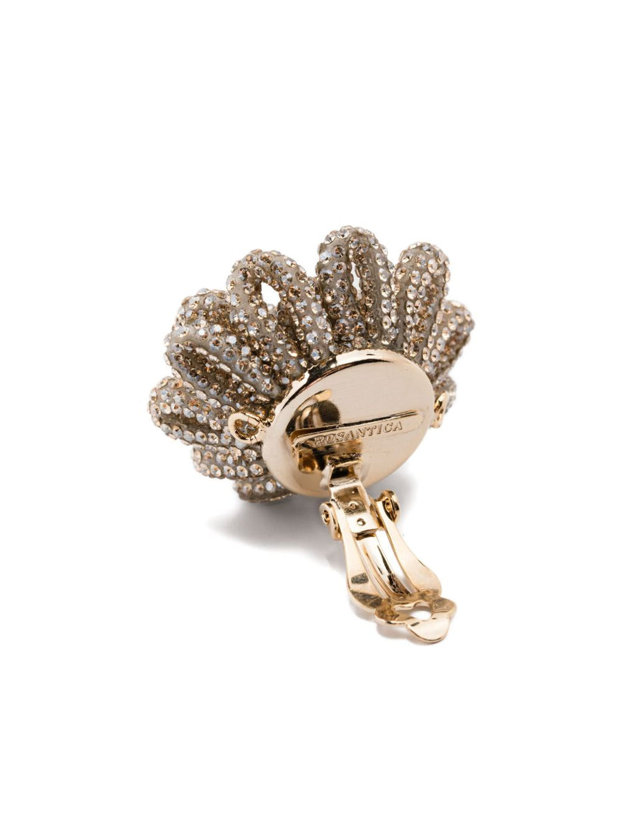 ROSANTICA TIMO CLIP ON EARRINGS IN BROWN CRYSTALS