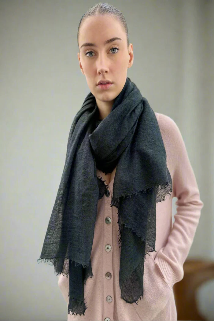 SIAN JACOBS MARMEE CASHMERE SCARF IN NIGHTSHADE