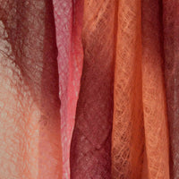 MIRROR IN THE SKY ST TROPEZ SEMI FELTED PRINTED STRIPES & DIP DYE SHAWL IN LIPSTICK