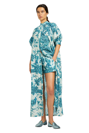 FOR RESTLESS SLEEPERS METE DRESS - TEAL BRANCHES