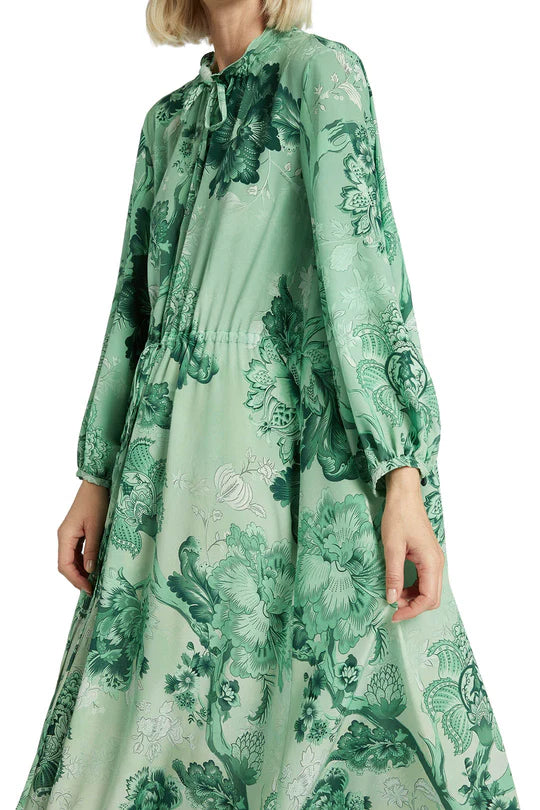 FOR RESTLESS SLEEPERS ELONE DRESS IN FLOWERS GREEN