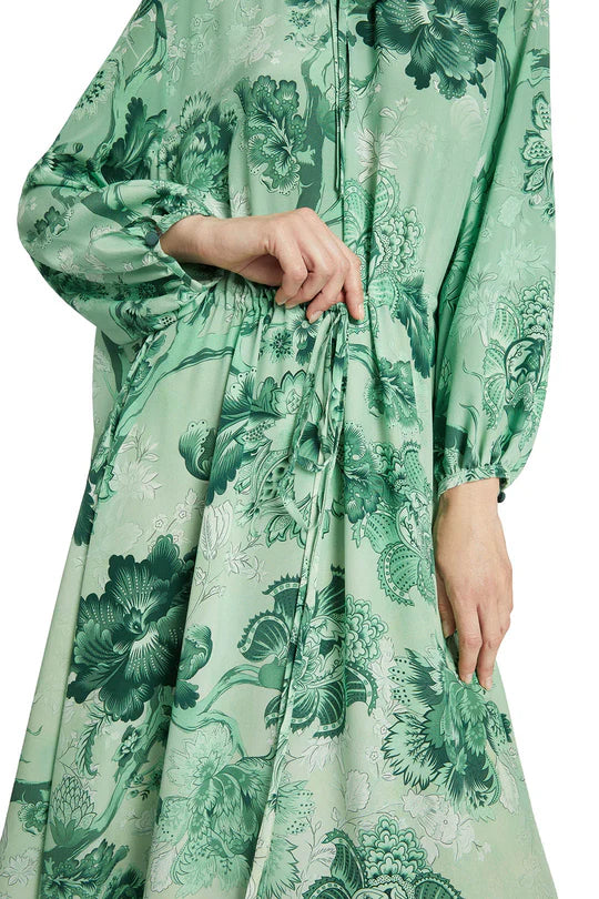 FOR RESTLESS SLEEPERS ELONE DRESS IN FLOWERS GREEN