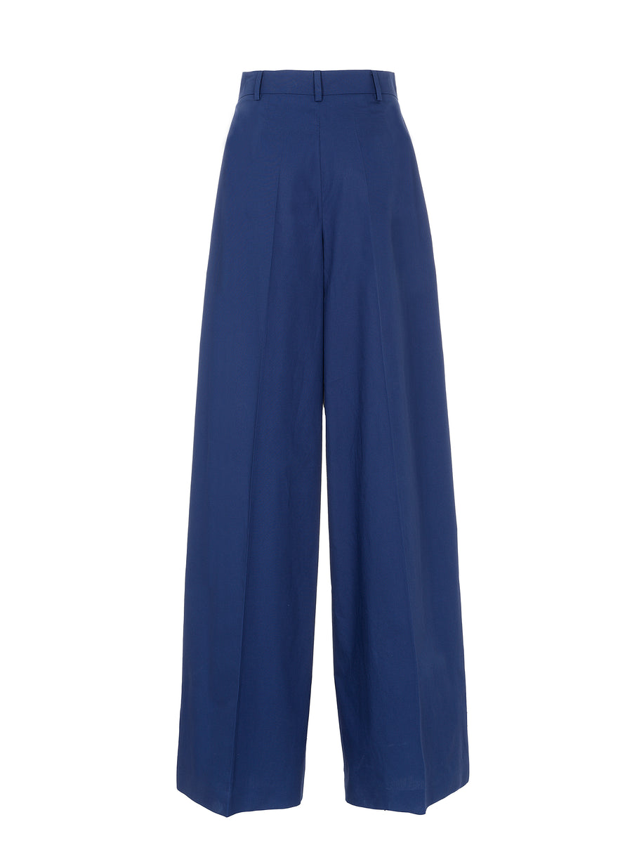 MANTU HIGH WAIST WIDE LEG TROUSERS IN NAVY