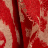 MIRROR IN THE SKY OPEN KNIT SHAWL PRINT IN LIGHT BEIGE & FIERY