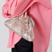 MARIA LA ROSA PAILLETTES MINI GAME BAG SEQUINS IN MINK