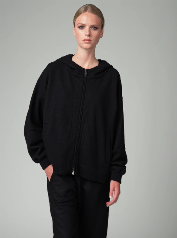 TRANSIT OVERSIZE HOODED JACKET IN BLACK