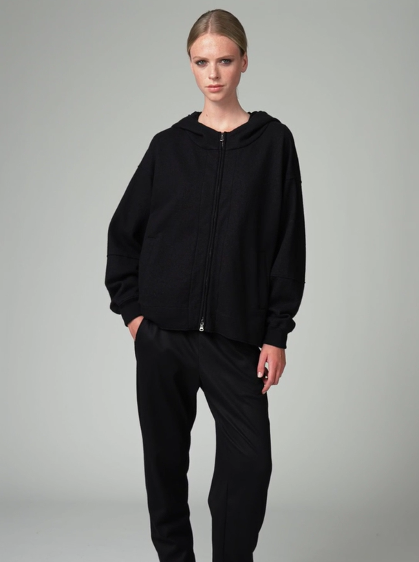 TRANSIT OVERSIZE HOODED JACKET IN BLACK