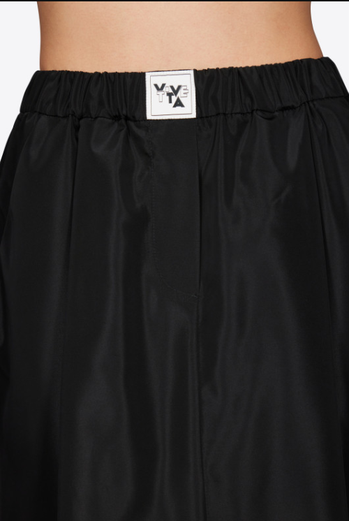 VIVETTA WIDE FLARED SKIRT IN BLACK