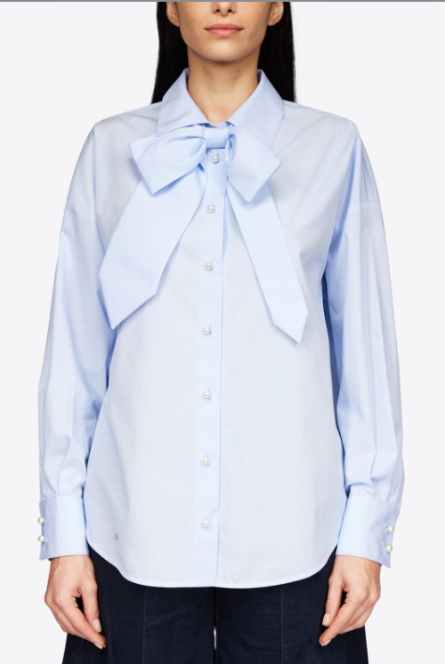 VIVETTA BOW TIE SHIRT IN PLACID BLUE