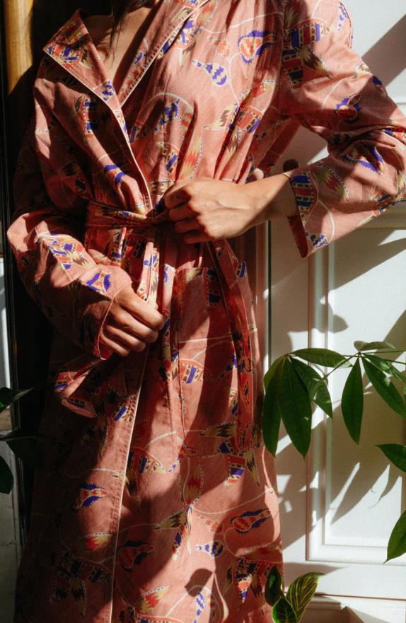 MOON + MELLOW NOMAD TRIBAL ROBE IN PINK
