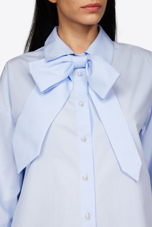 VIVETTA BOW TIE SHIRT IN PLACID BLUE
