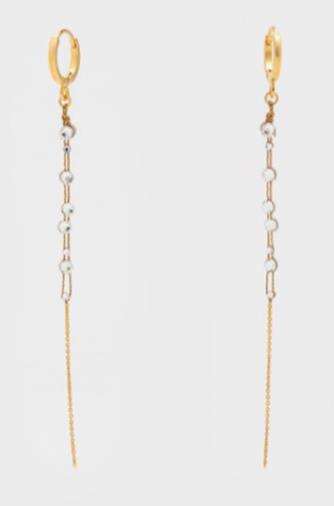 CECILE BOCCARA LONG GOLD BEADED EARRINGS