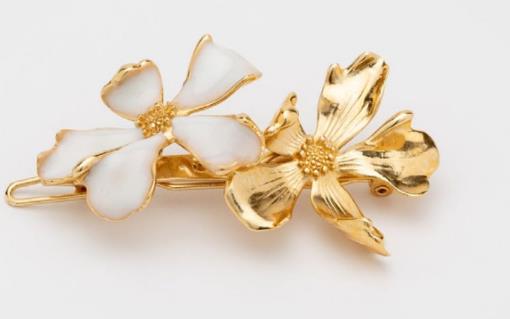 CECILE BOCCARA DOUBLE FLOWER HAIR CLIP