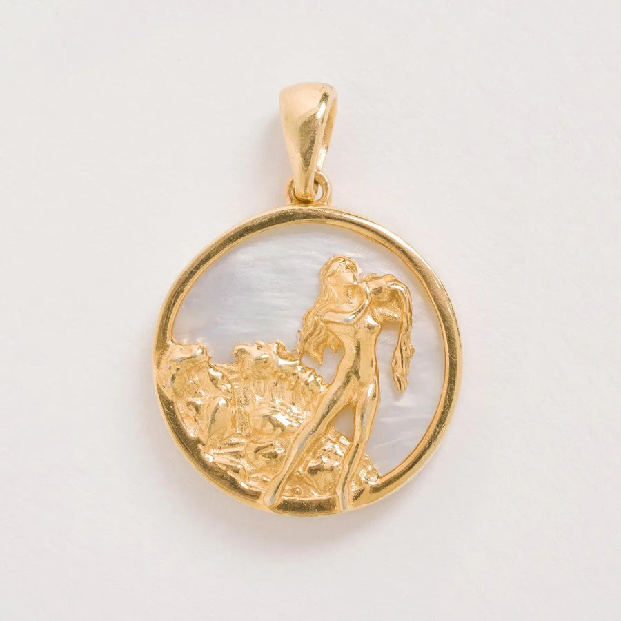 FREYA ROSE AQUARIUS, GOLD ZODIAC NECKLACE