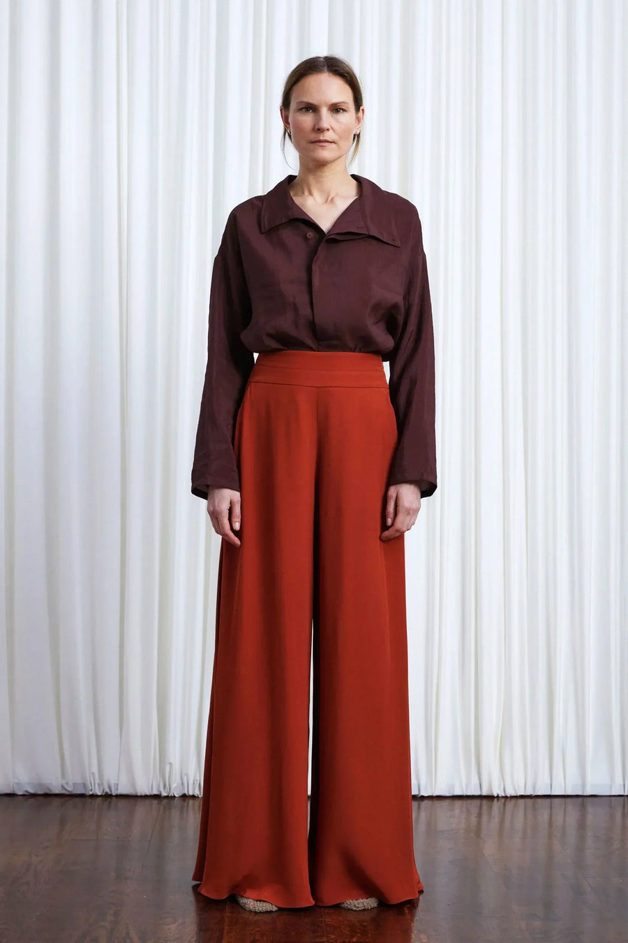 PALMER HARDING CLARITY TROUSERS IN RUST CREPE