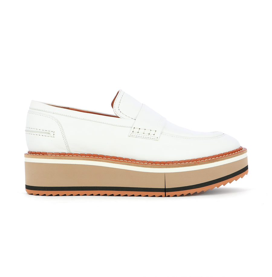 CLERGERIE BAHATI2 PLATFORM LOAFERS IN WHITE