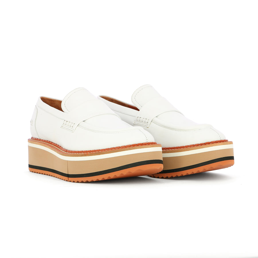 CLERGERIE BAHATI2 PLATFORM LOAFERS IN WHITE