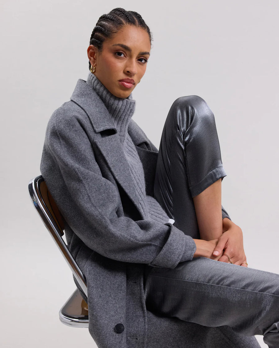 HARTFORD VALENCIA GRAY DOUBLE FACE WOOL COAT