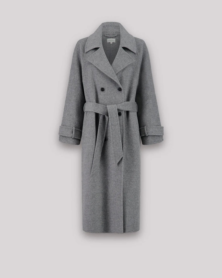 HARTFORD VALENCIA GRAY DOUBLE FACE WOOL COAT