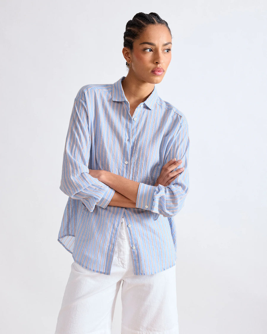 HARTFORD CHARLOT SHIRT IN BLUE STRIPE