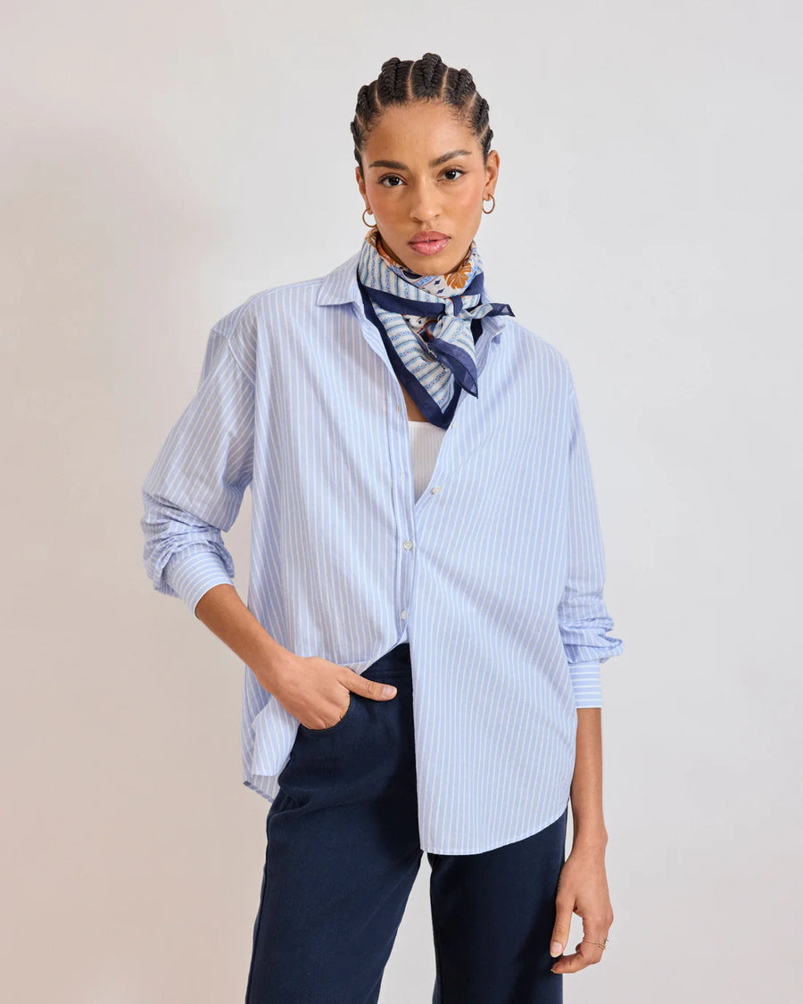 HARTFORD CHARLOT SHIRT IN BLUE/WHITE STRIPE