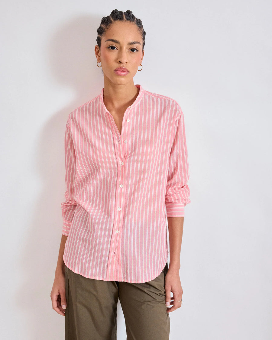 HARTFORD CRISTAL STRIPE SHIRT IN PINK/WHITE