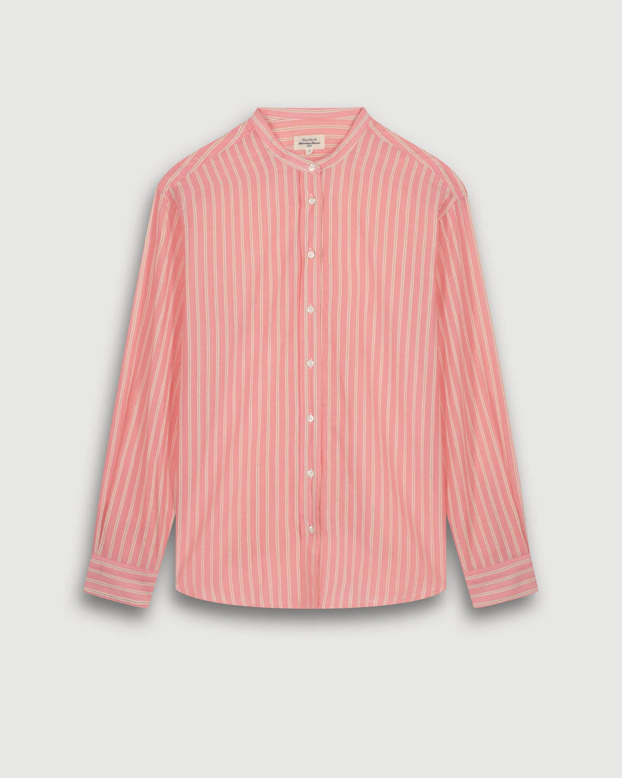 HARTFORD CRISTAL STRIPE SHIRT IN PINK/WHITE