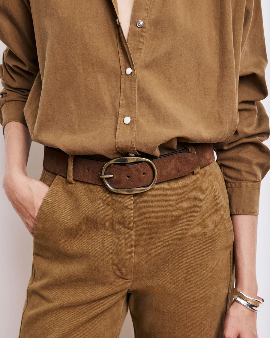 HARTFORD ANGUS BELT IN BROWN SUEDE