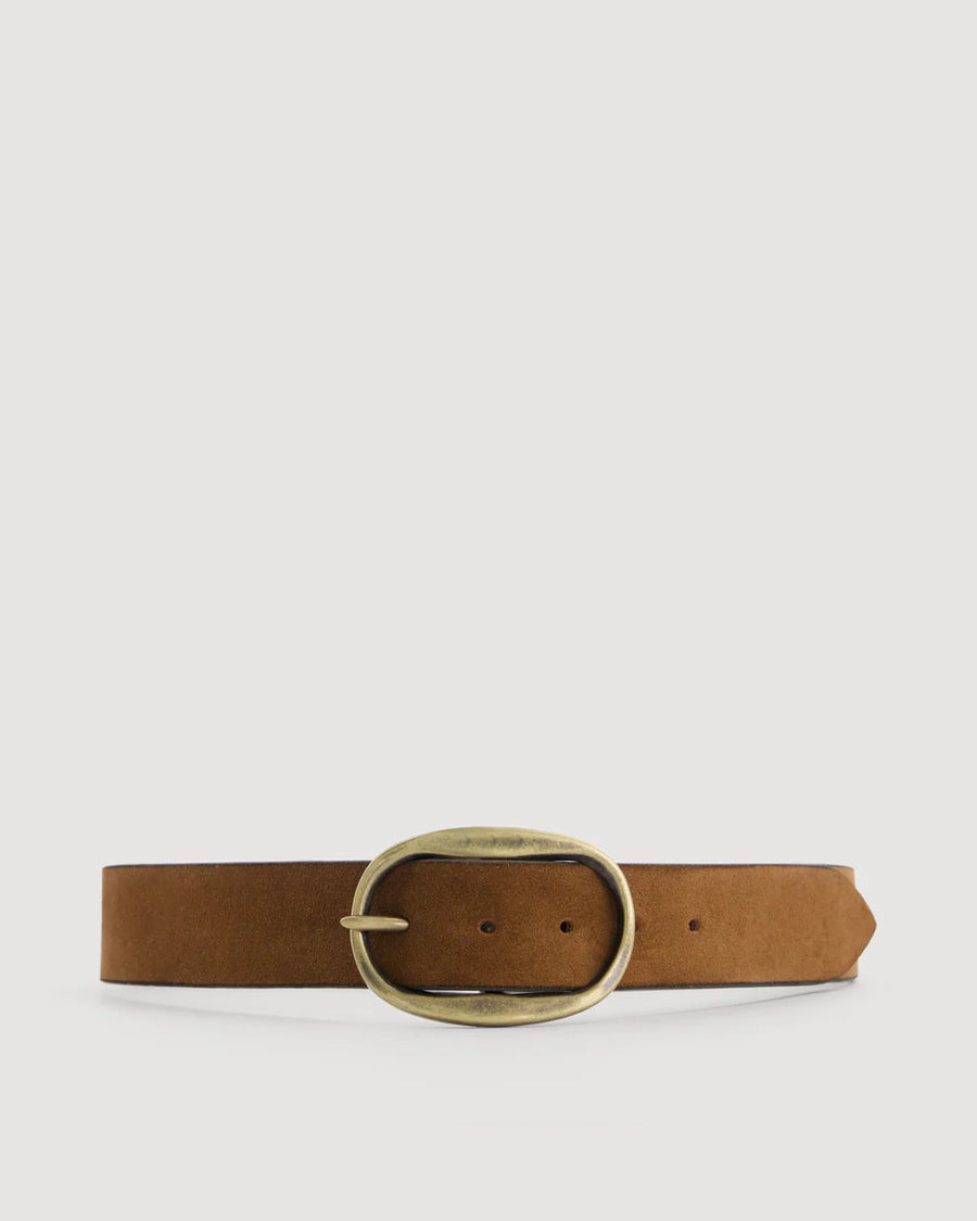 HARTFORD ANGUS BELT IN BROWN SUEDE