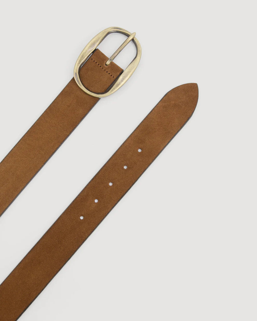 HARTFORD ANGUS BELT IN BROWN SUEDE