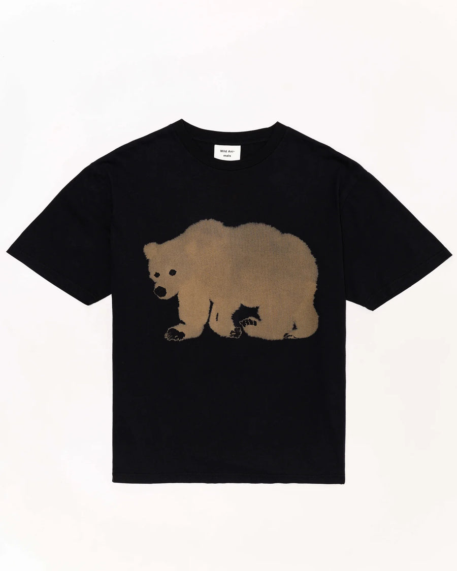 WILD ANIMALS BEAR TSHIRT IN BLACK