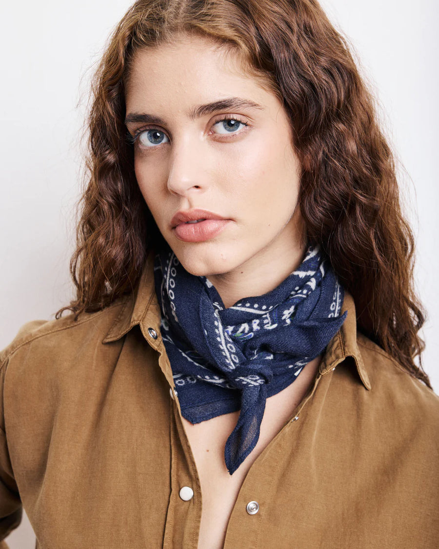 HARTFORD BANDANA SCARF IN NAVY