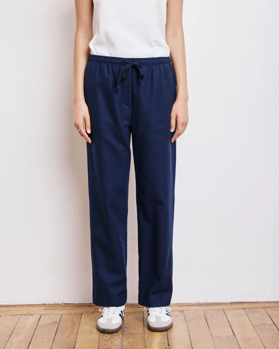 HARTFORD PEYO PANTS IN NAVY BLUE WOOL