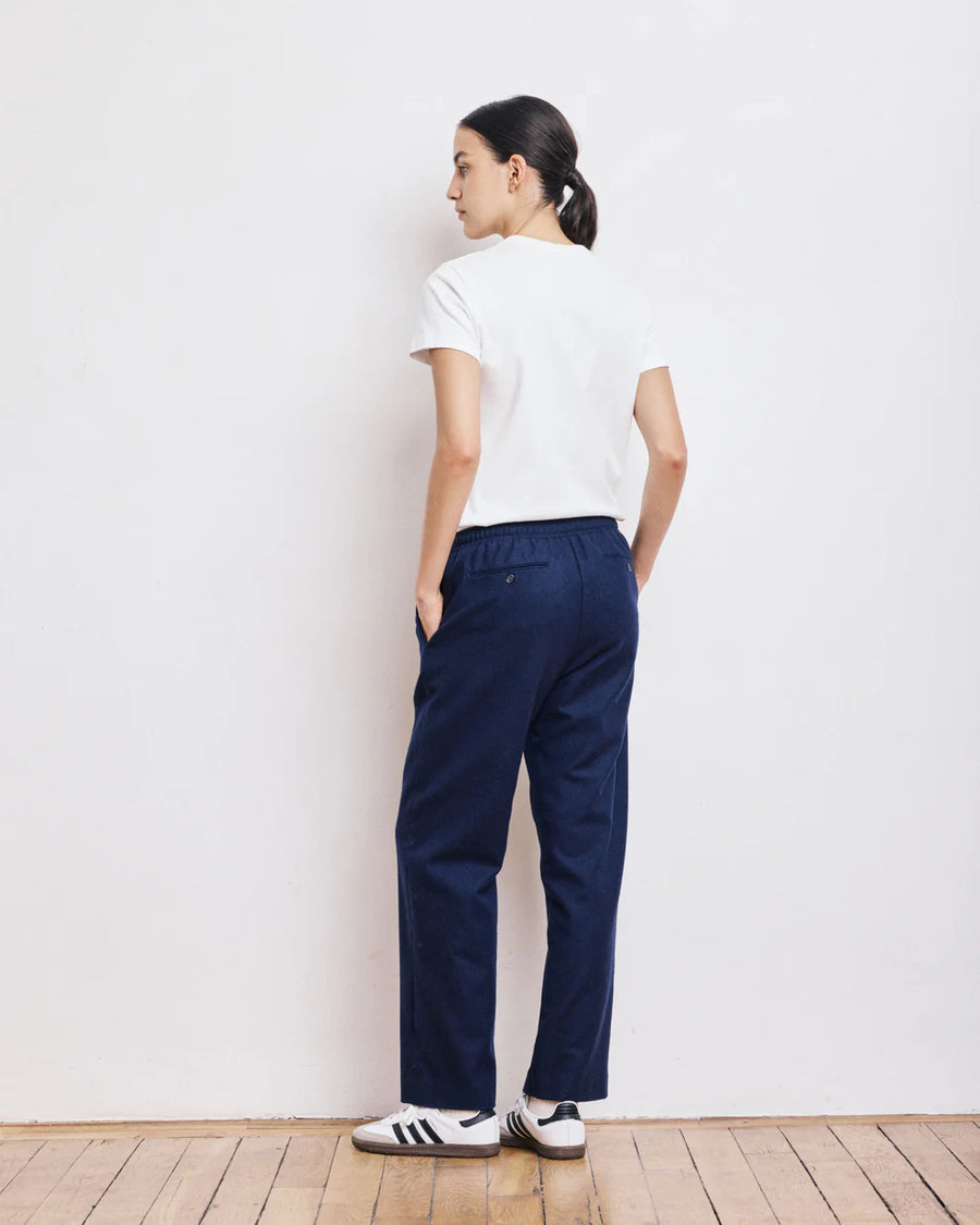 HARTFORD PEYO PANTS IN NAVY BLUE WOOL