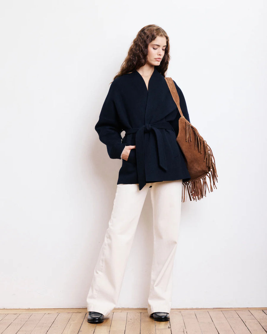 HARTFORD VANELLE COAT IN NAVY