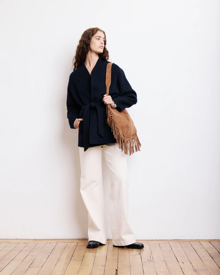 HARTFORD VANELLE COAT IN NAVY