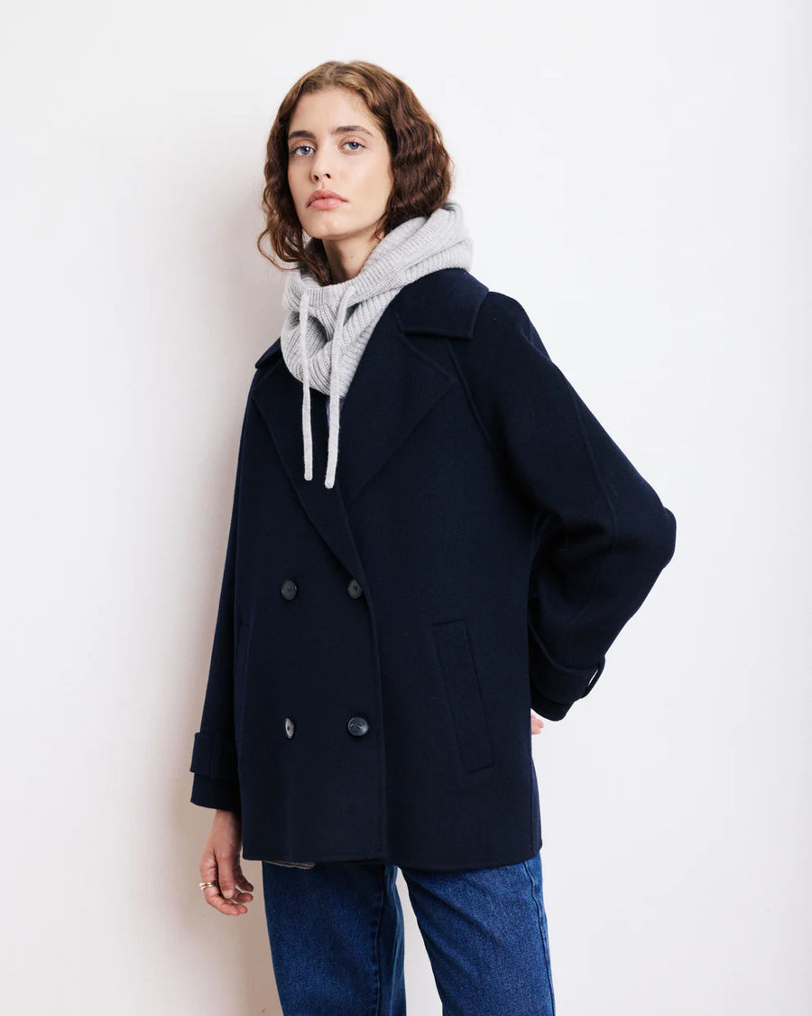 HARTFORD VARDA COAT IN NAVY