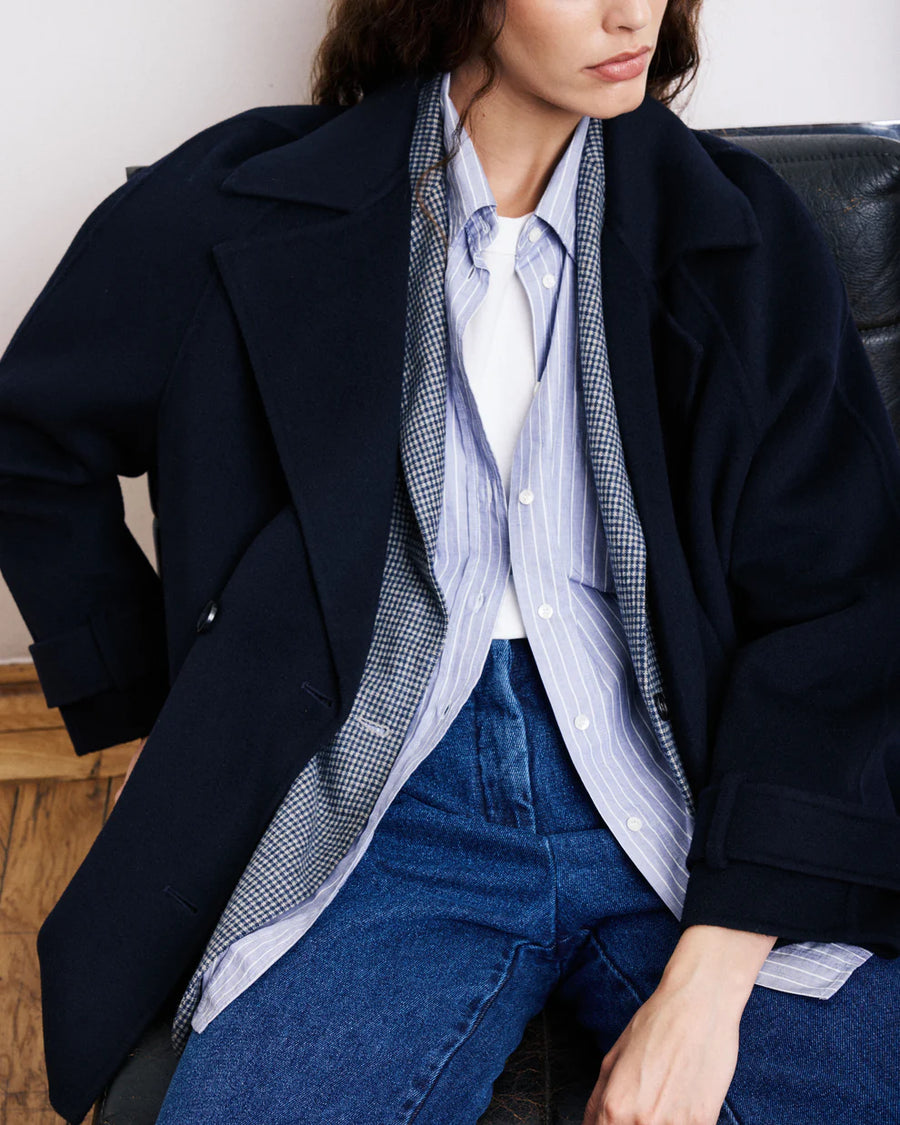 HARTFORD VARDA COAT IN NAVY