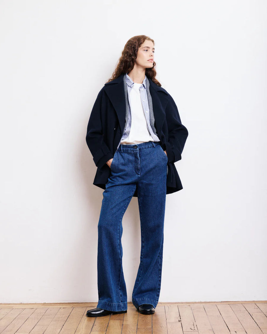 HARTFORD VARDA COAT IN NAVY