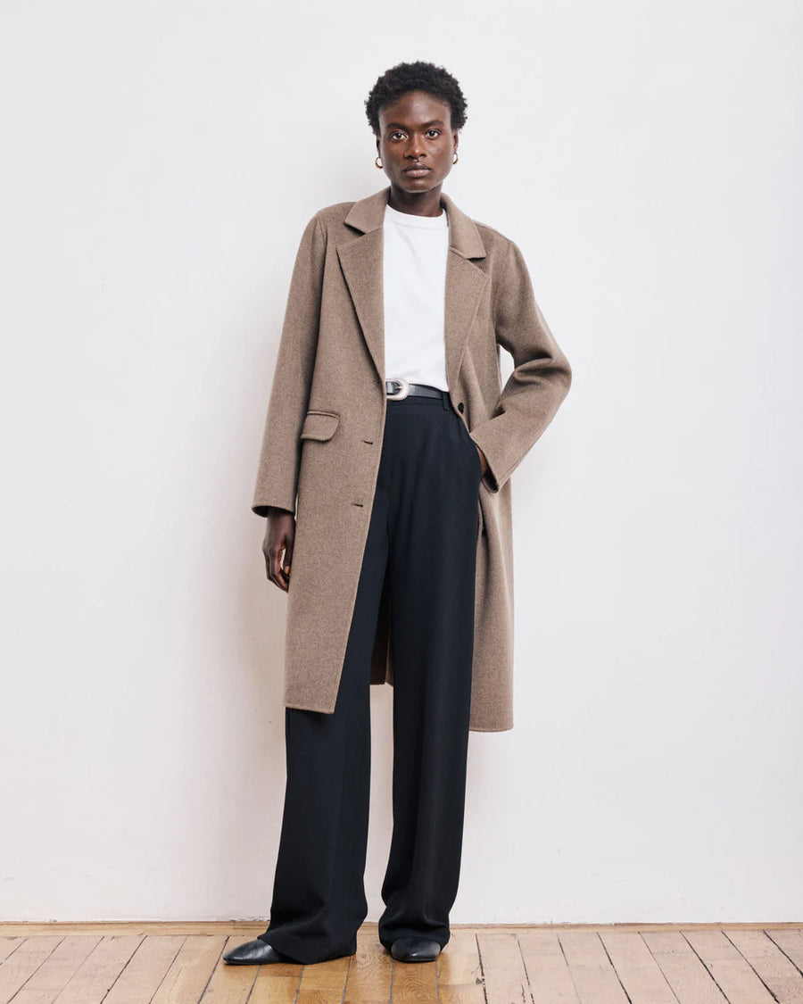 HARTFORD VILLE HEATHER MOLE DOUBLE FACE WOOL COAT