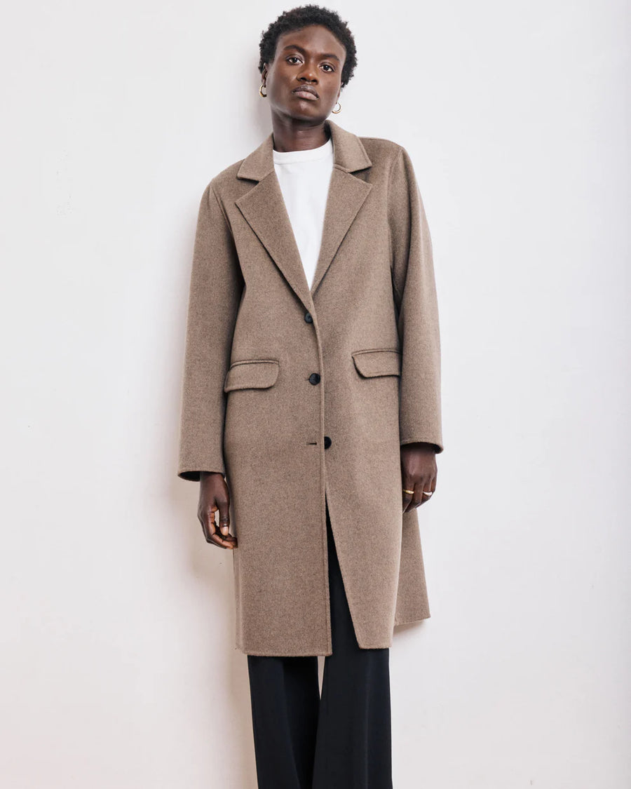 HARTFORD VILLE HEATHER MOLE DOUBLE FACE WOOL COAT