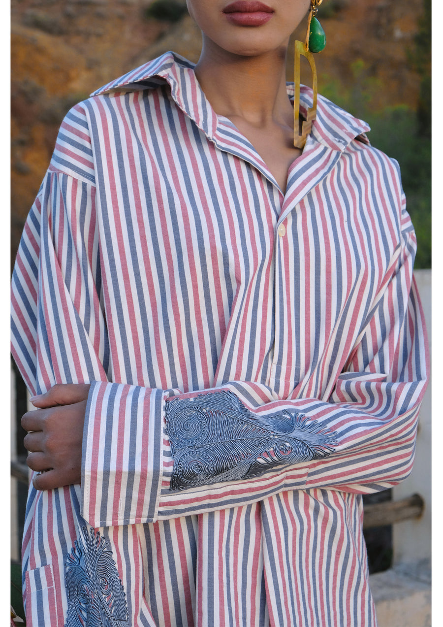 CLARAMONTE STRIPED BOYFRIEND SHIRT